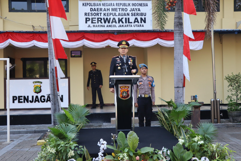 Polres Kepulauan Seribu Gelar Upacara Peringatan HUT RI ke-80 di Marina Ancol