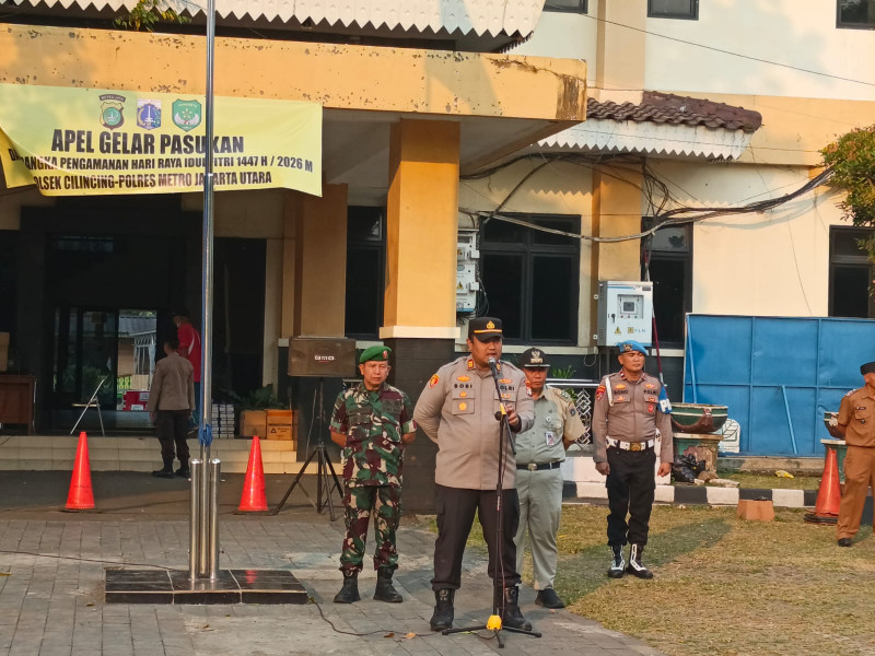 Apel Kesiapan Pengamanan Malam Takbir dan Sholat Idul Fitri 1447 H, Polsek Cilincing Siagakan 122 Personel