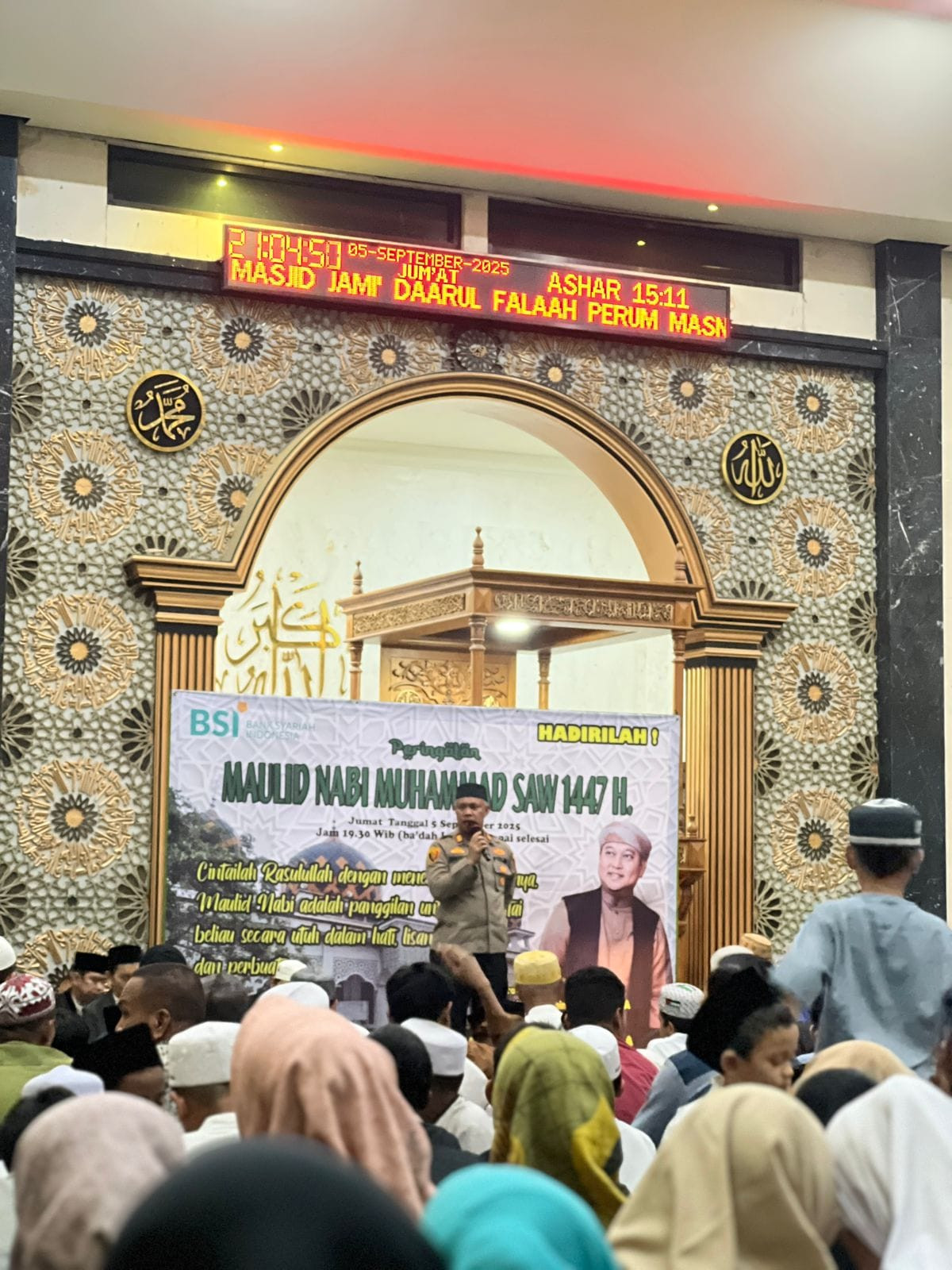 Giat Cooling System, Kapolsek Bekasi Barat Hadiri Peringatan Maulid Nabi Muhammad SAW di Bintara Jaya