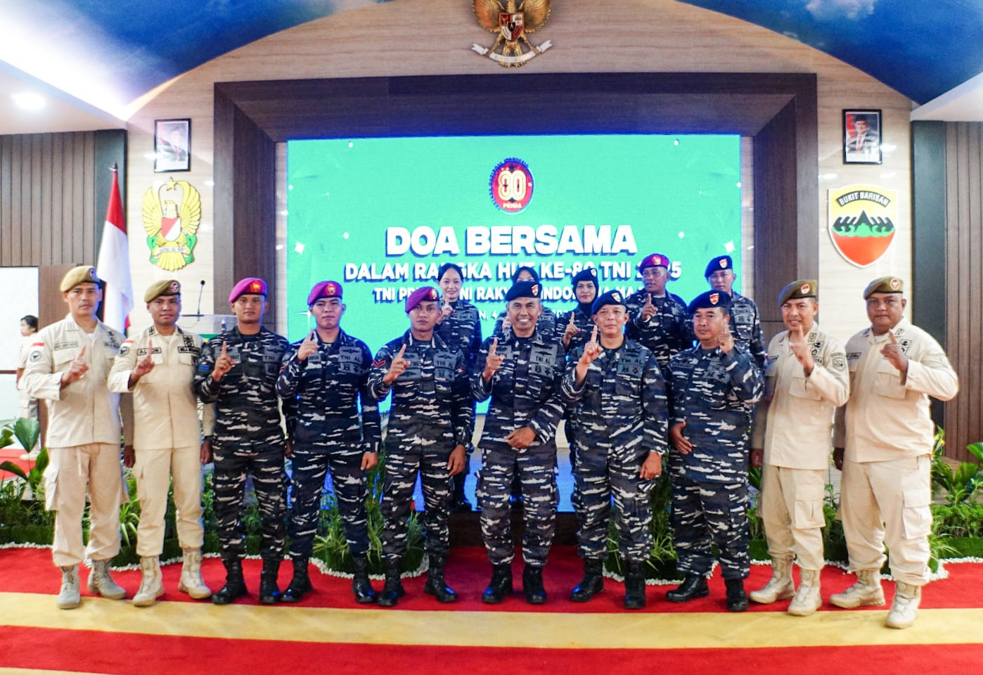 Mohon Kelancaran Rangkaian Kegiatan HUT Ke-80 TNI, Keluarga Besar Kodaeral I Turut Serta Acara Doa Bersama