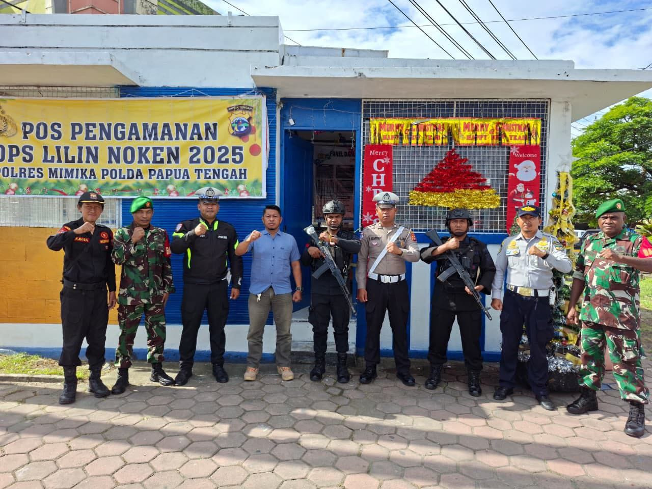 Jaga Situasi Tetap Kondusif Jelang Pergantian Tahun, Personel Kodim 1710/Mimika Bersama Polri Gelar Pengamanan Terpadu