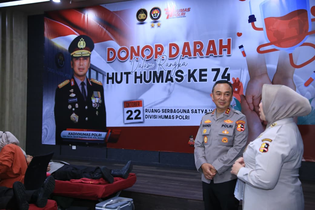 Humas Polri Gelar Donor Darah Serentak, Terkumpul 16.619 Kantong dalam Rangka Hari Jadi ke-74