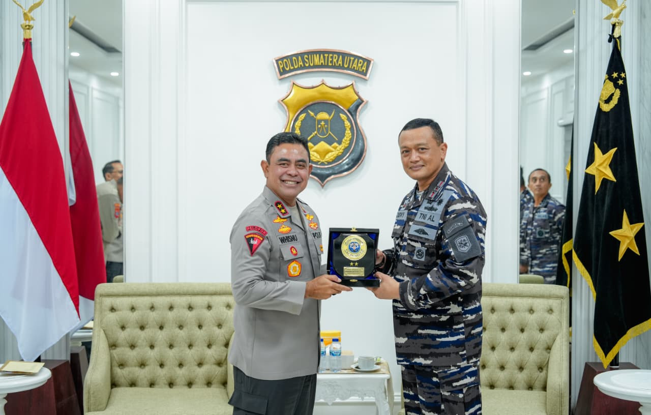 Tingkatkan Soliditas TNI-Polri, Komandan Kodaeral I Laksanakan Kunjungan Silaturahmi Ke Kapolda Sumut
