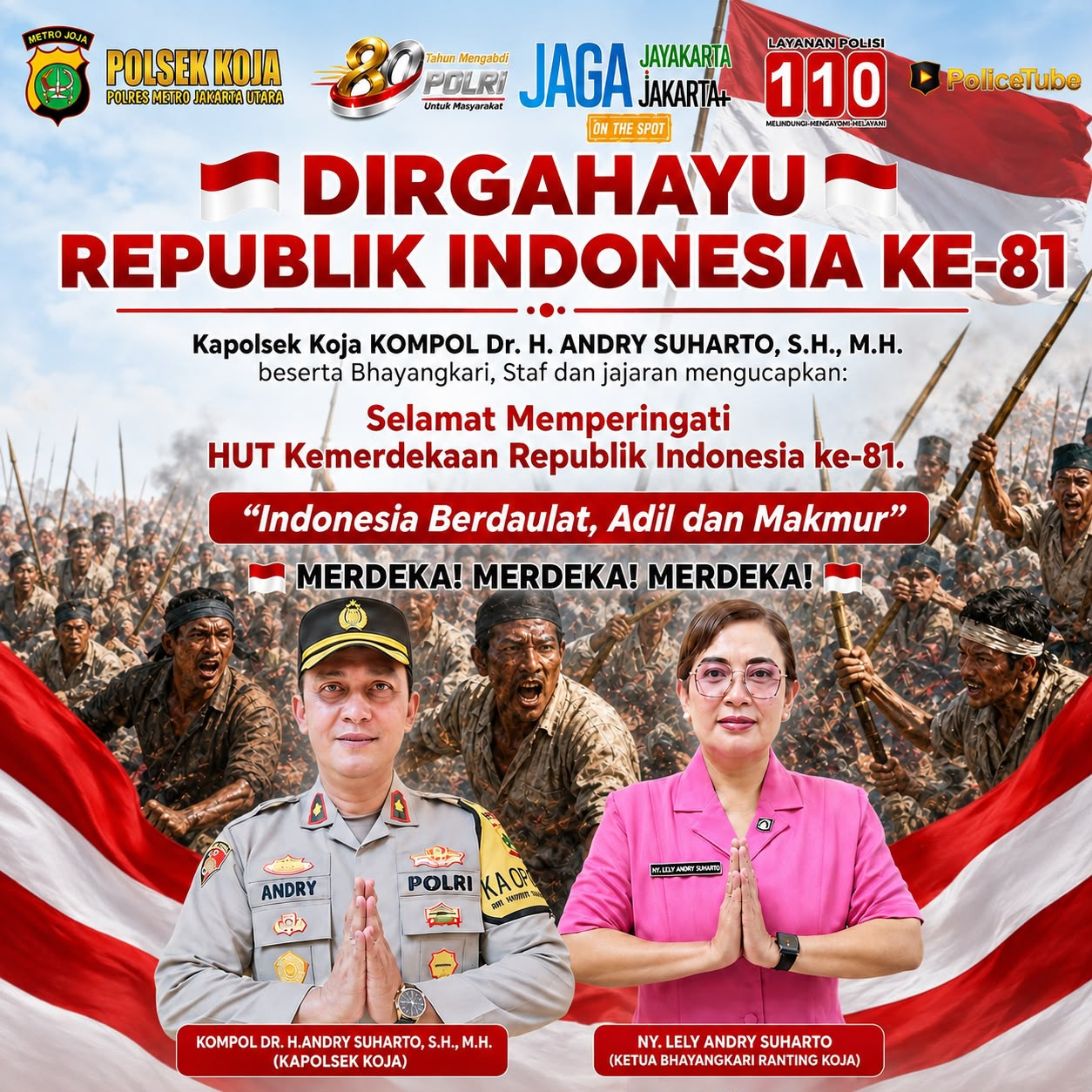 Polsek Koja Semarakkan HUT Kemerdekaan RI ke - 81, Teguhkan Semangat Pengabdian untuk Negeri