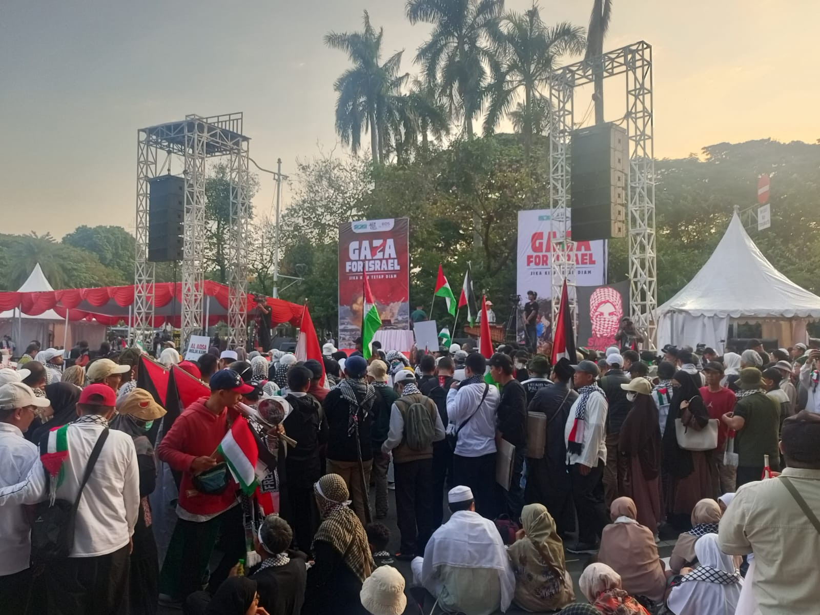 Aksi Bela Palestina di Monas Berlangsung Tertib, Polisi Utamakan Pendekatan Humanis