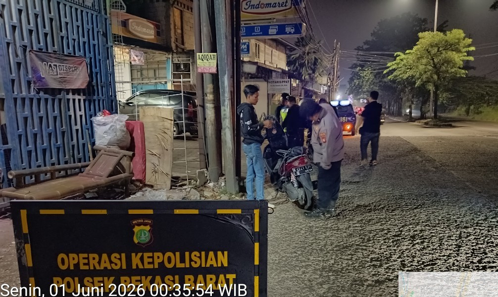 Polsek Bekasi Barat Patroli Hingga Dini Hari, Antisipasi Tawuran dan Kejahatan Jalanan