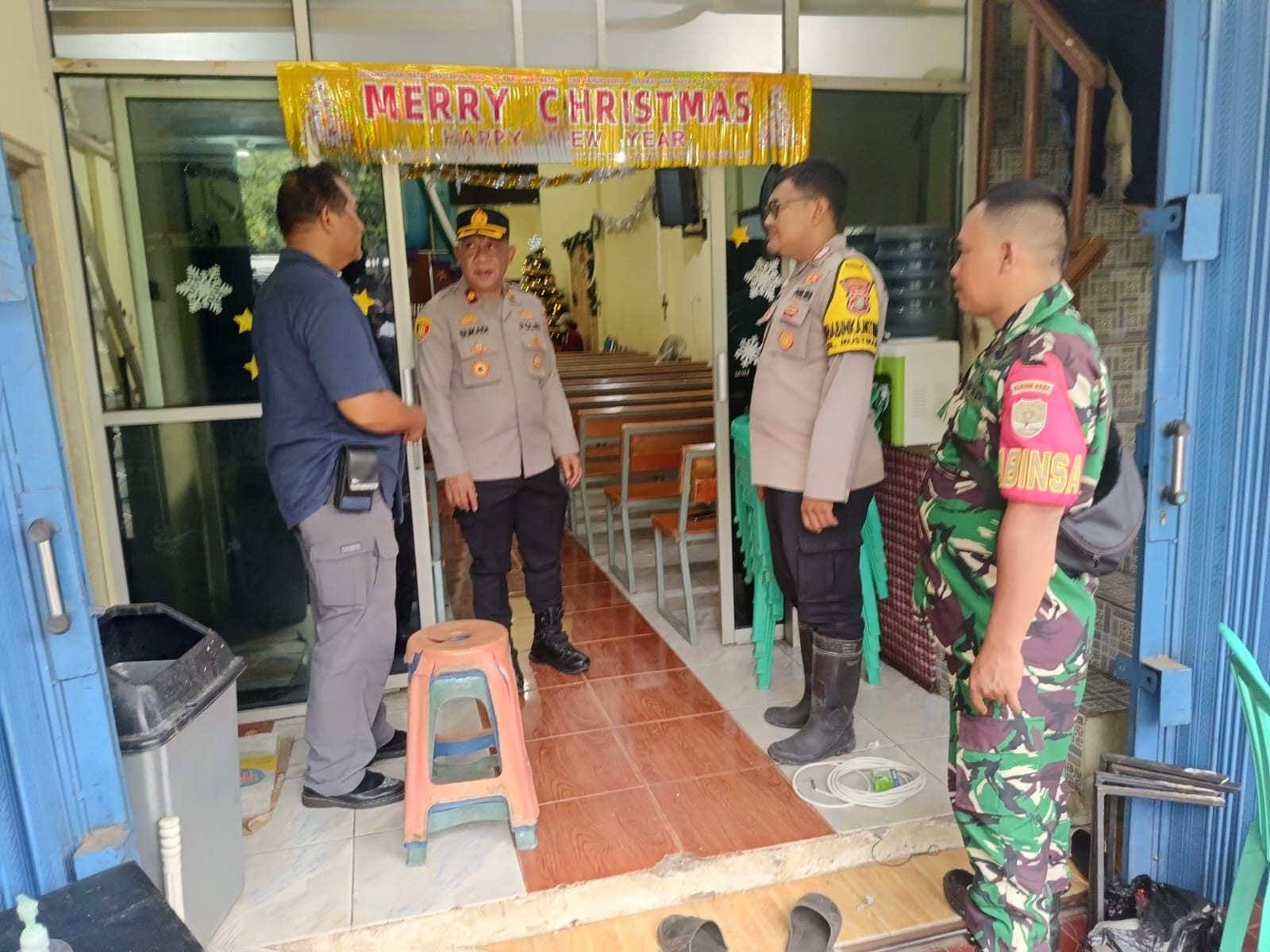 Polsek Bantar Gebang Monitoring dan Amankan Kegiatan Natal serta Periksa Kesiapan Nataru