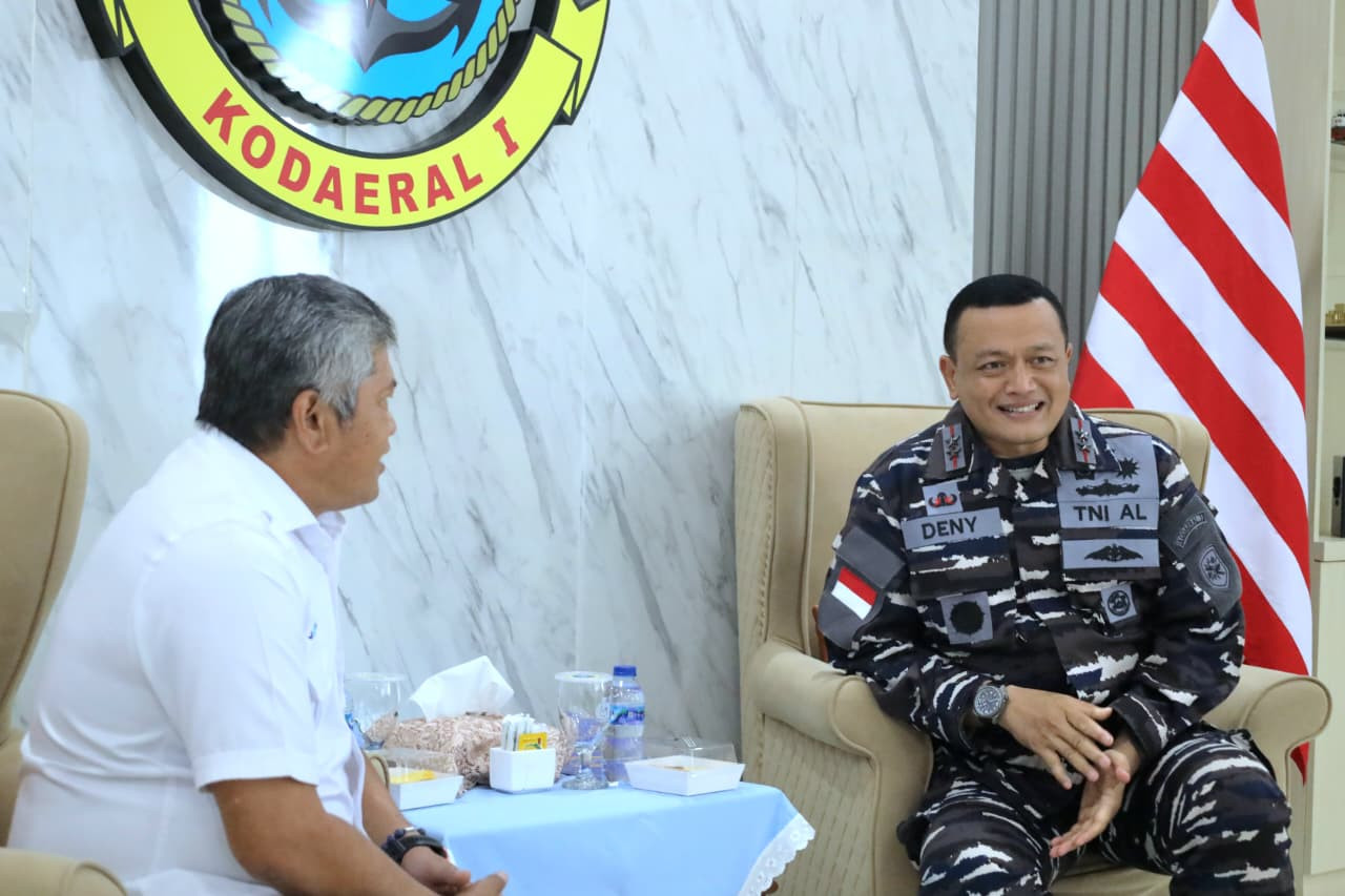 Jalin Sinergitas, Komandan Kodaeral I Terima Audiensi Executive Director Pelindo Regional I