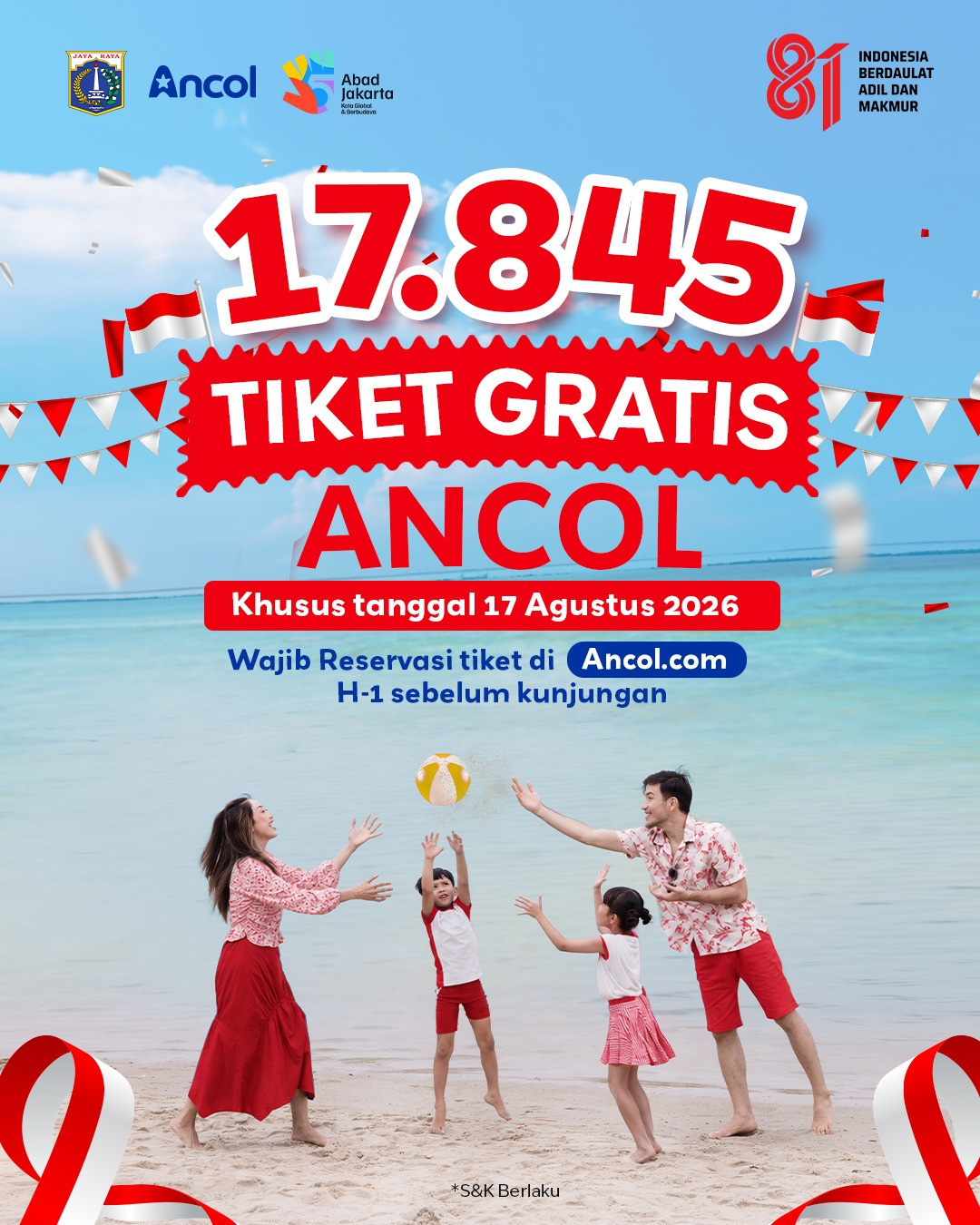 Ancol Hadirkan Perayaan Kemerdekaan Spektakuler, Gratis Masuk pada 17 Agustus 2026