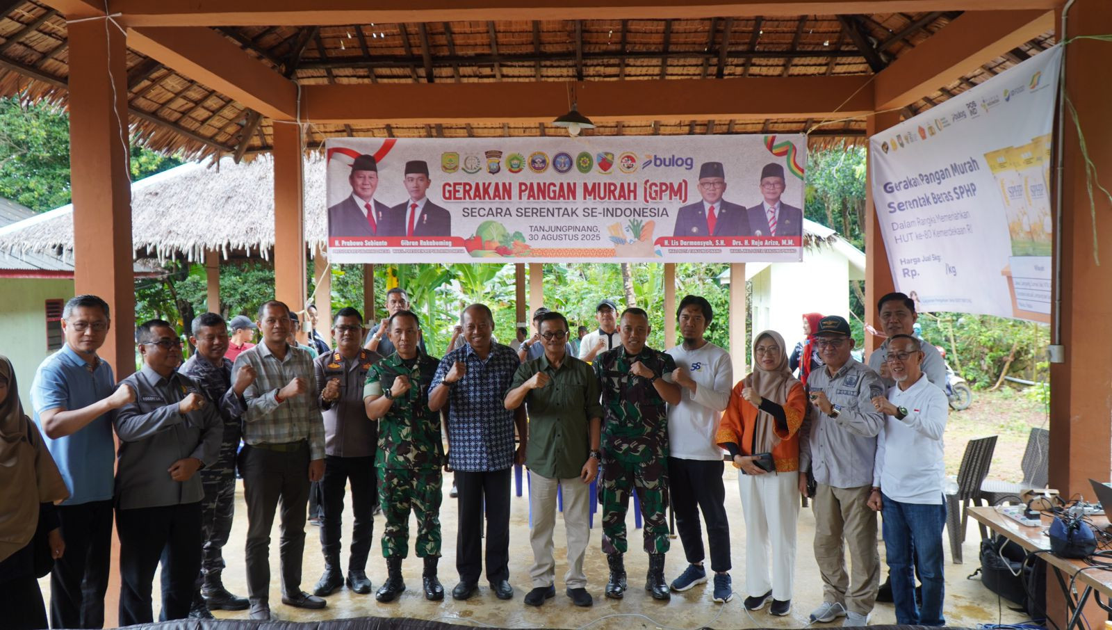 Lanal Bintan Turut Hadir Secara Vidcon Dalam Acara Gerakan Pangan Murah (GPM)