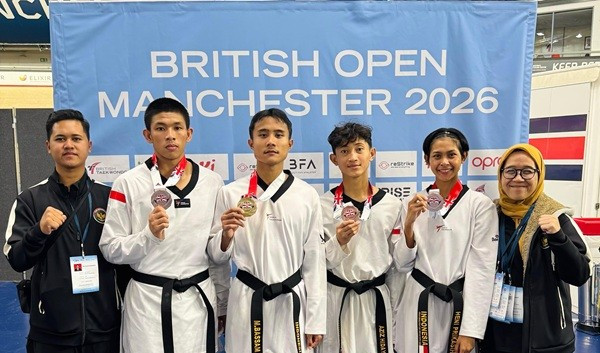 Tim Pelatnas Taekwondo Indonesia Sabet 4 Medali di British Taekwondo International Open 2026 Manchester, Inggris