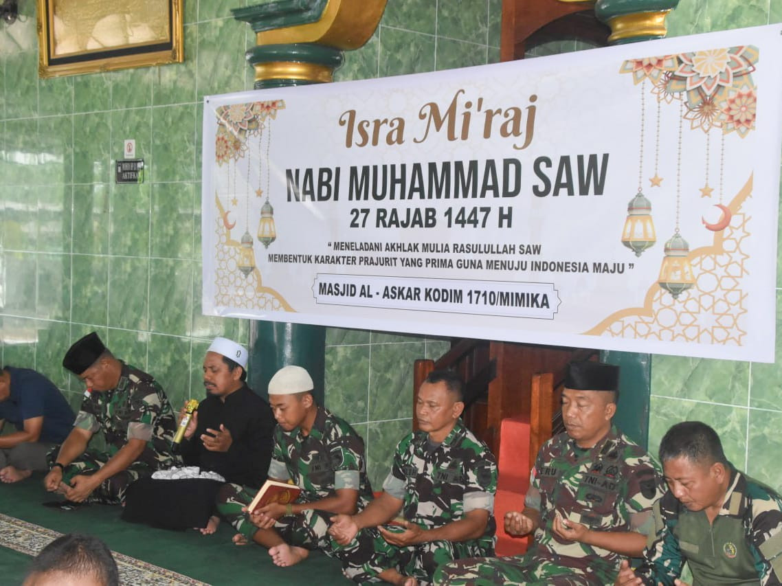 Kodim 1710/Mimika Gelar Peringatan Isra Mi’raj Nabi Muhammad SAW