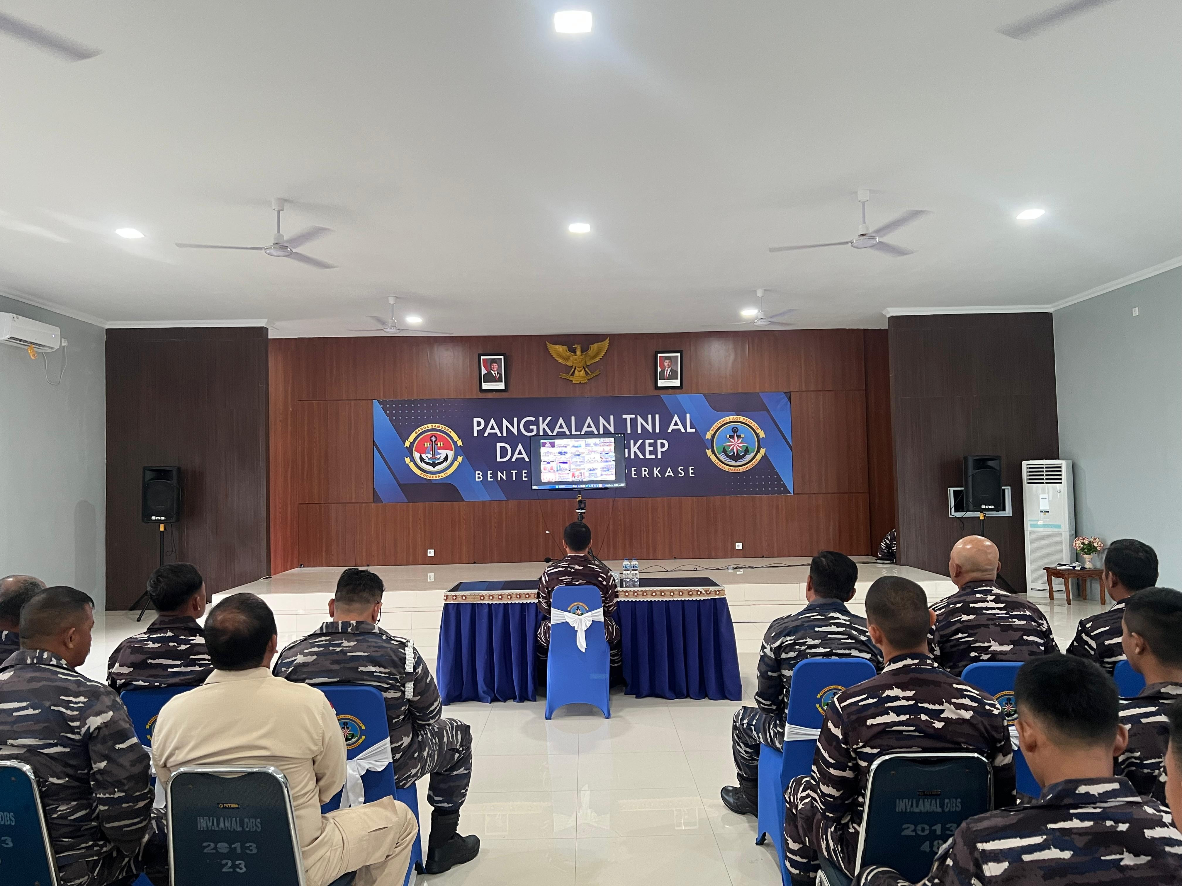 Komandan Lanal DBS Ikuti Apel Khusus Pengarahan Pangkoarmada RI Secara Virtual