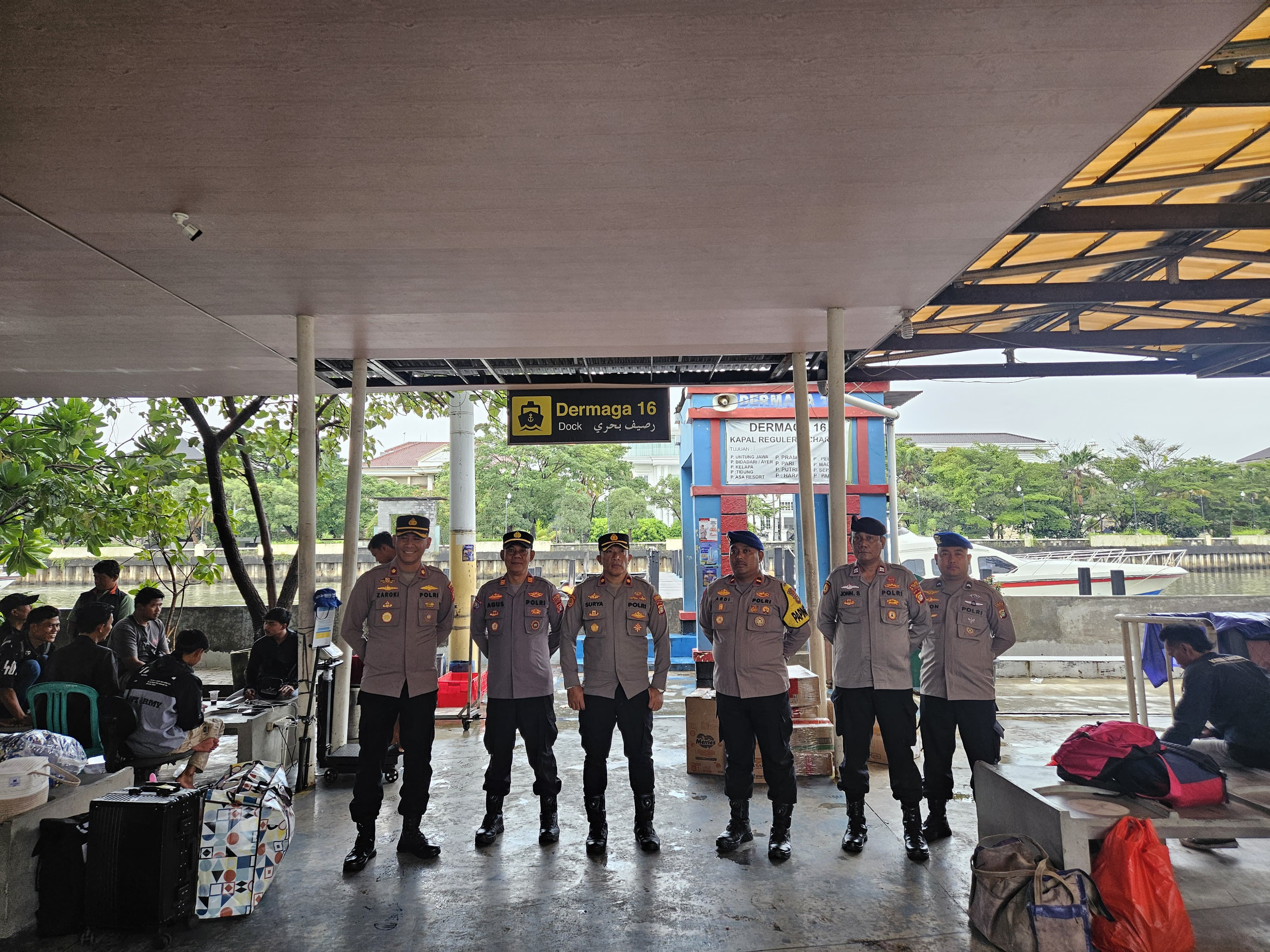Polres Kepulauan Seribu Gelar Strong Point di Dermaga Marina Ancol, Wakapolres Pimpin Langsung Pengamanan