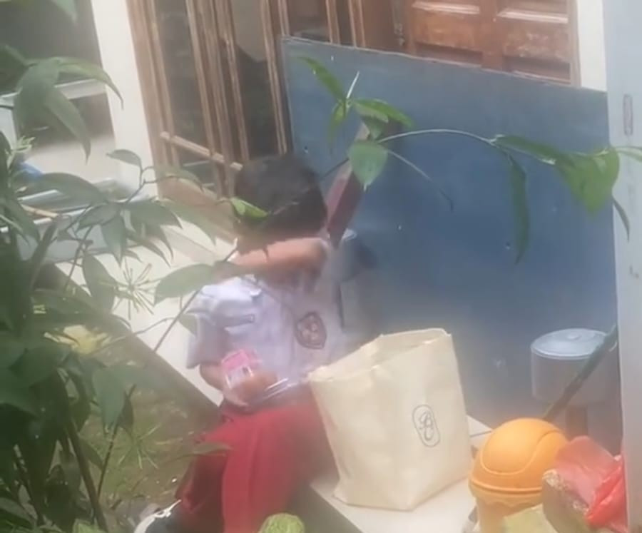 Viral Air Mata Bocah SD saat Bawa Pulang MBG untuk Makan Keluarganya