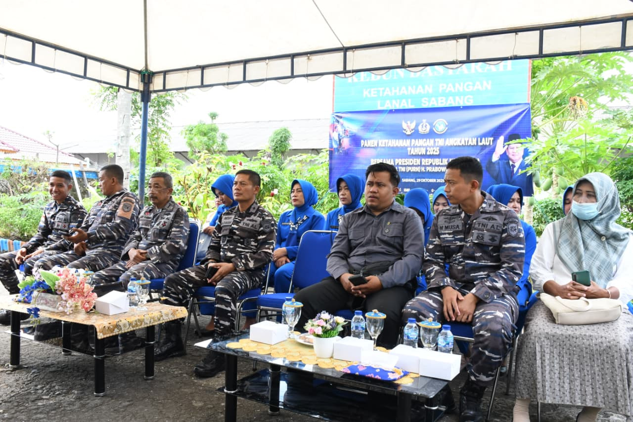 Danlanal Sabang Ikuti Video Conference Panen Ketahanan Pangan TNI AL Tahun 2025