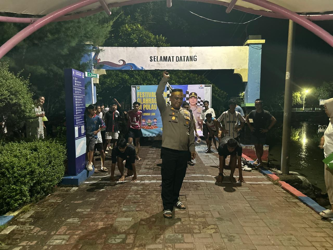 Festival Ramadhan Olahraga Malam di Pulau Kelapa Meriah, Polsek Kepulauan Seribu Utara Ajak Warga Jaga Kamtibmas