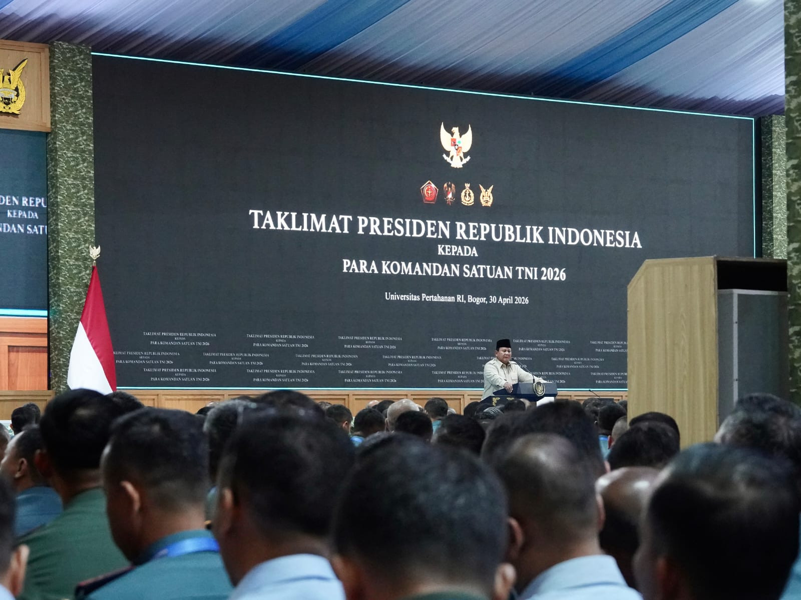 Prabowo Dorong Soliditas dan Kebersamaan Antar-Matra saat Taklimat Dansat TNI 2026