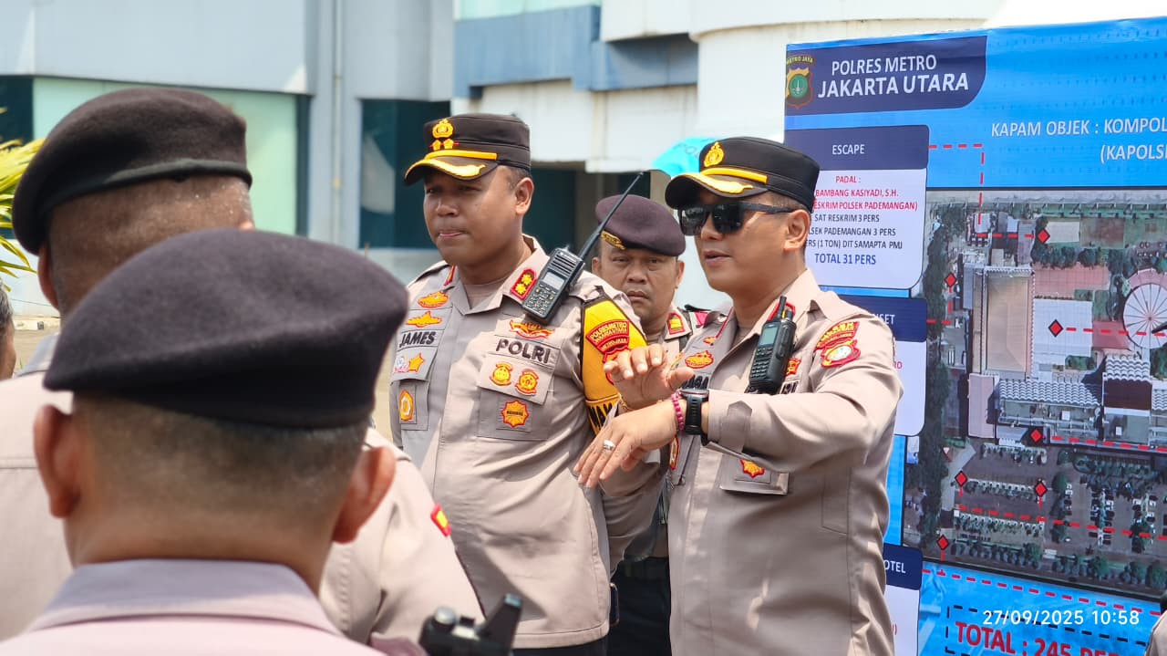 Polres Metro Jakut  Gelar Apel Pengamanan Muktamar X PPP di Ancol
