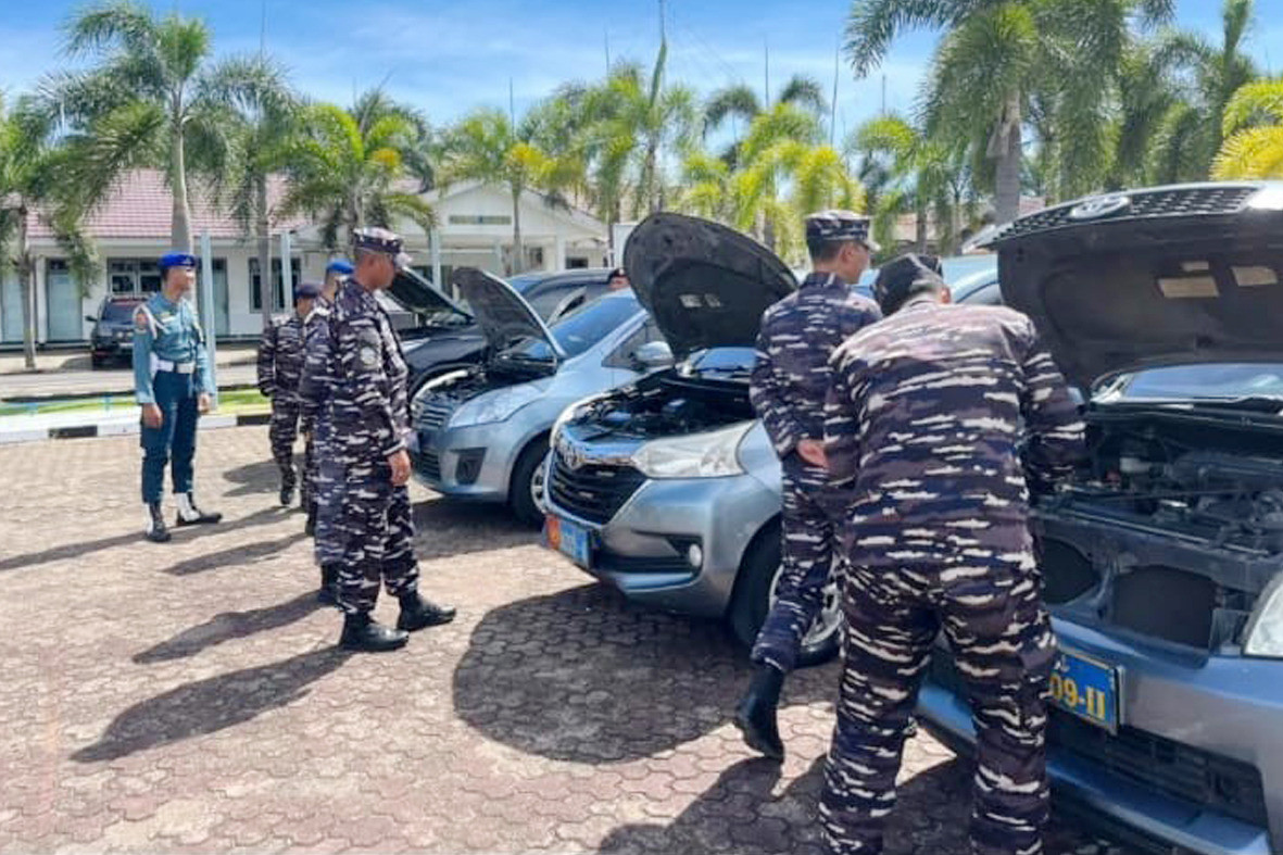 Lanal Bengkulu Laksanakan Apel Pengecekan Kendaraan Dinas