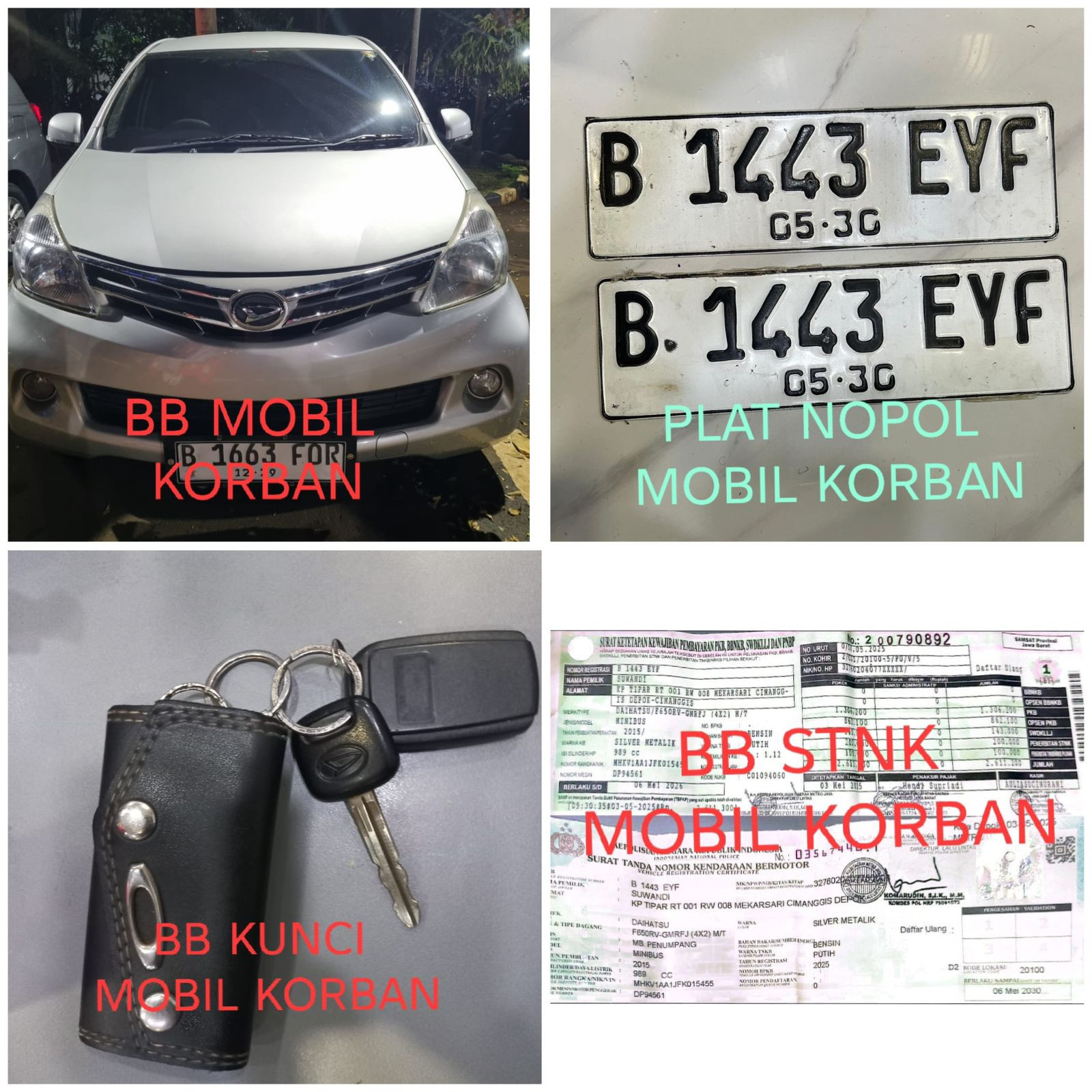 Polisi Gadungan Gasak Mobil Ojol di Rest Area Cibubur, Pasutri Ditangkap Resmob Polda Metro Jaya