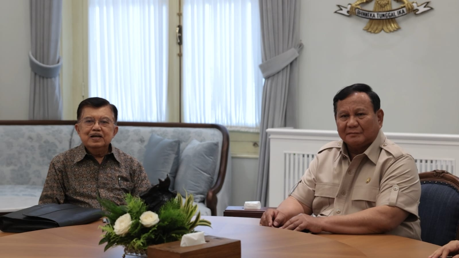 Prabowo Terima Kunjungan Jusuf Kalla, Siap Partisipasi Bangun Energi Hijau