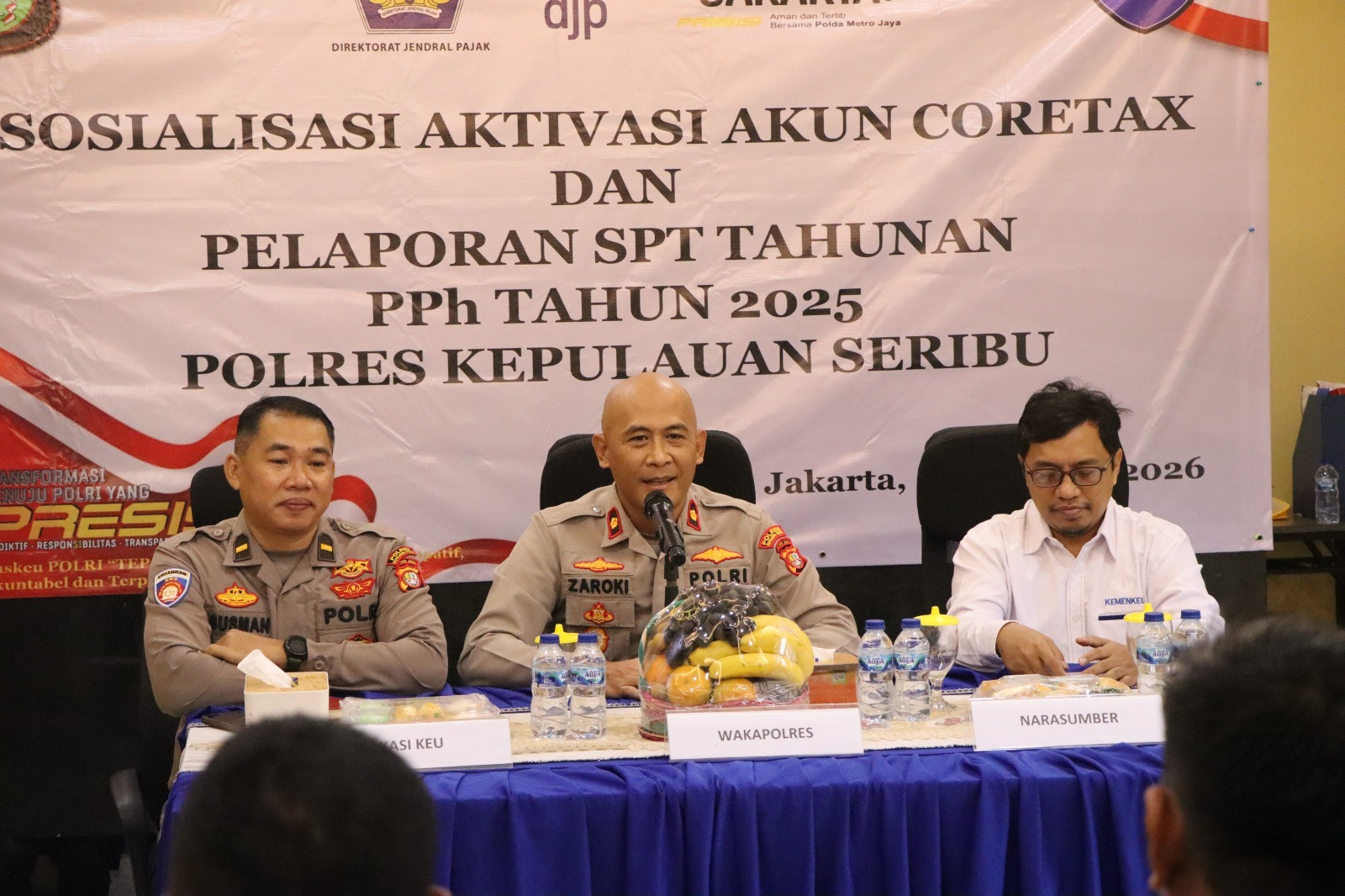 Wakapolres Kepulauan Seribu Pimpin Sosialisasi Aktivasi Akun Coretax dan Pelaporan SPT Tahunan PPh 2025