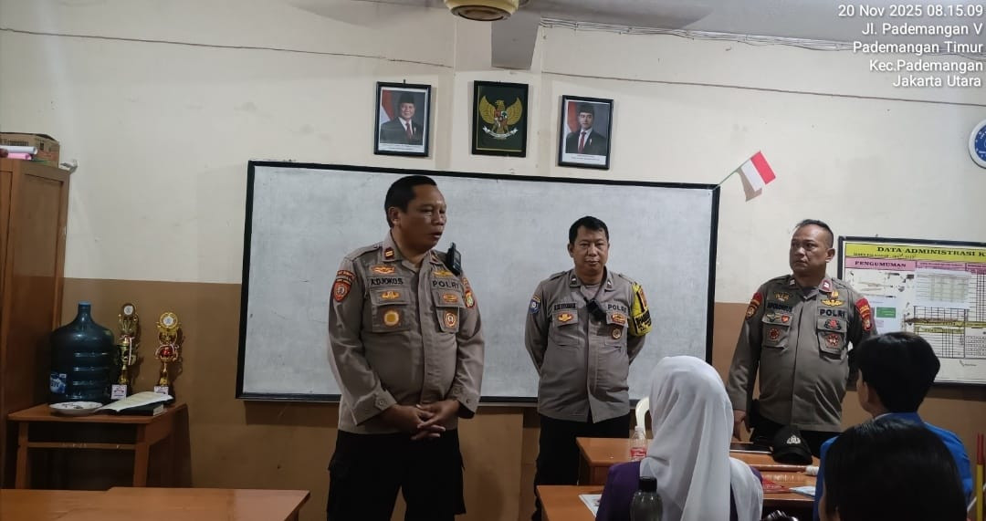 Polsek Pademangan Sosialisasikan Bahaya Kenakalan Remaja dan Narkoba di SMK Harapan Mulia