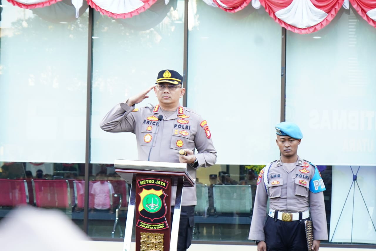 Kapolres Metro Jakarta Utara Pimpin Apel Pagi, Tekankan Kesiapsiagaan Hadapi Aksi Unjuk Rasa